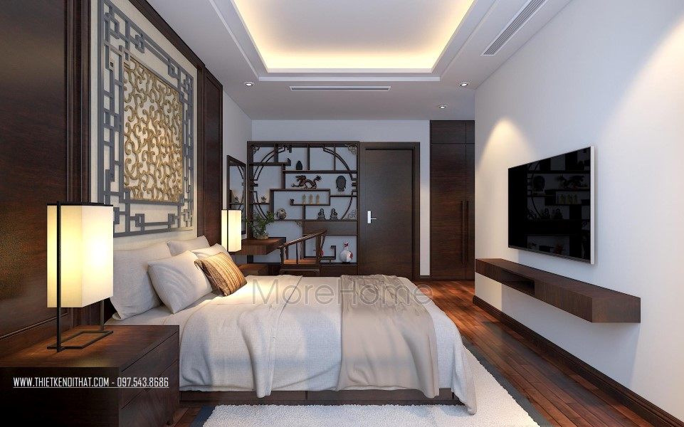 Thiết kế nội thất phòng ngủ biệt thự VinHomes Thăng Long Hoài Đức Hà Nội